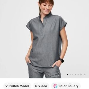 Figs Charcoal Women's Scrub Tops
